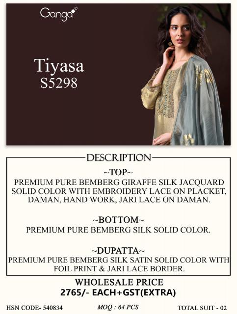 Ganga tiyasa 5298 best wholesale dress materials in india for shop